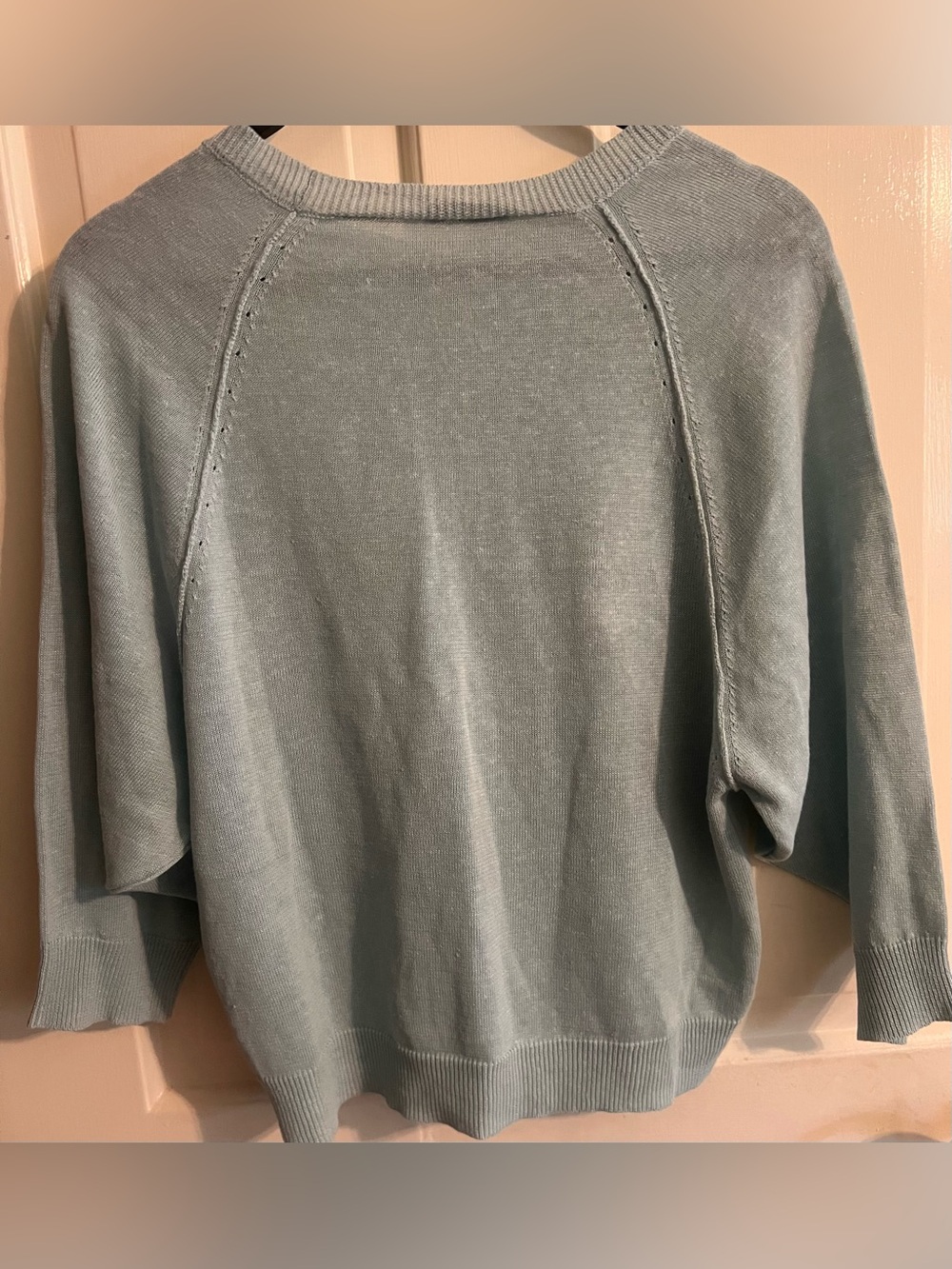 Peserico Italian Sage sea Green Knit Sweater flax linen cotton minimalist luxury - Picture 4 of 10